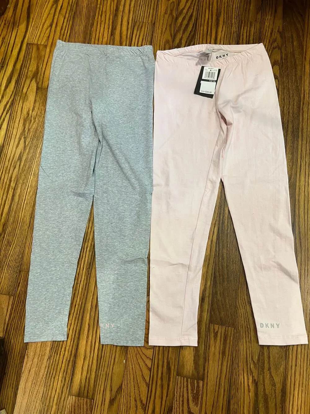 DKNY Girls Leggings Pink Gray Lot of 2 sze 10/12